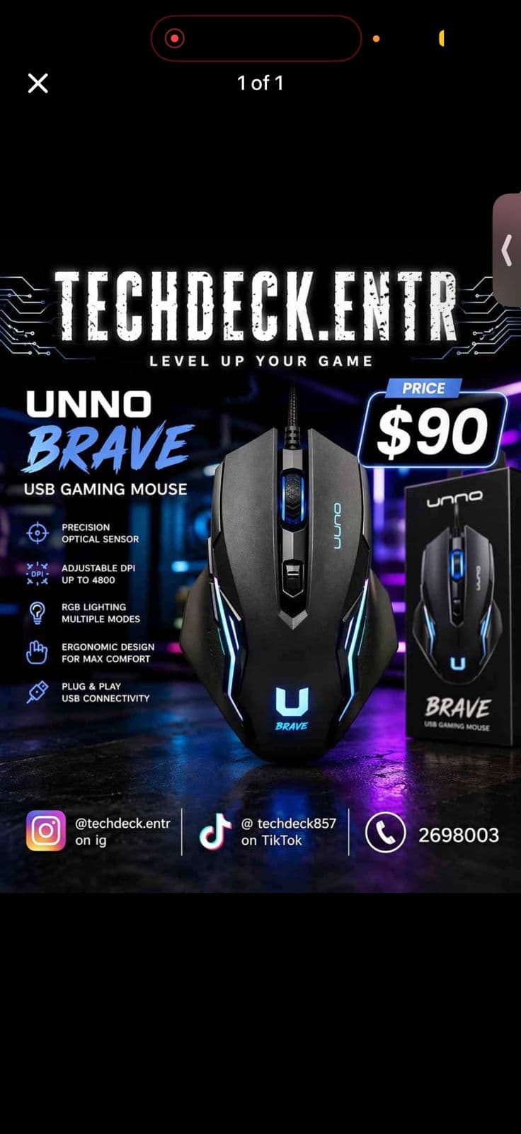 Unno Brave Gaming mouse